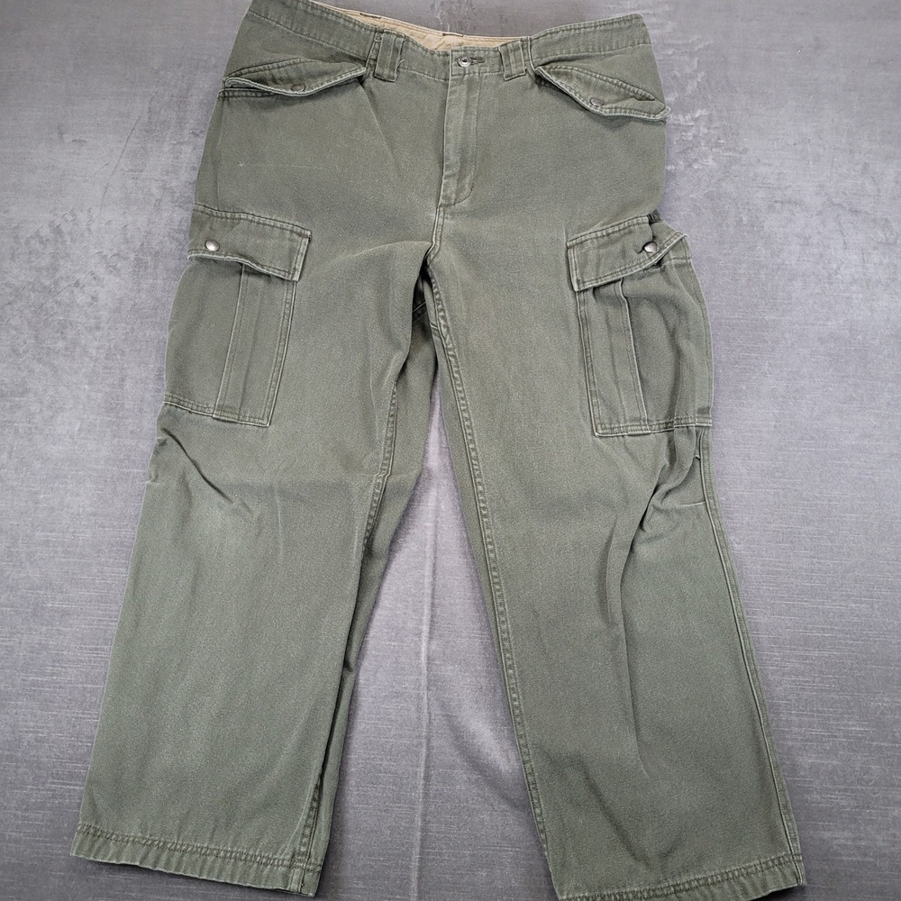 Duluth Trading Co Mens Cargo Pants Green Actual Size 36x28 Utility‎ Workwear